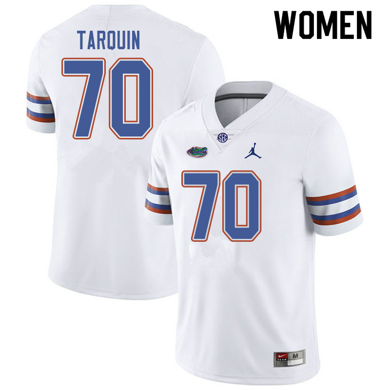 Jordan Brand Women #70 Michael Tarquin Florida Gators College Football Jerseys Sale-White